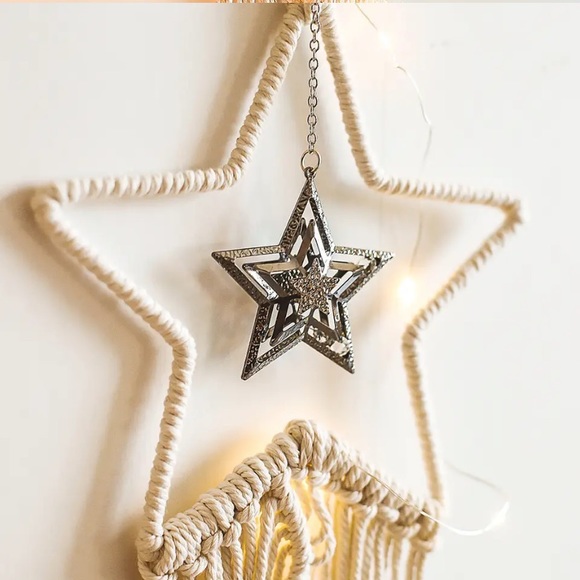 New Bohemian Lighted Macramé Star & Moon Set - Picture 6 of 7